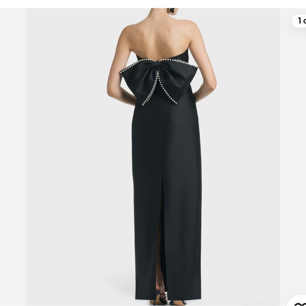 Sachin + Babi Black Strapless Dress with Bow Accent Kiera Bow Column